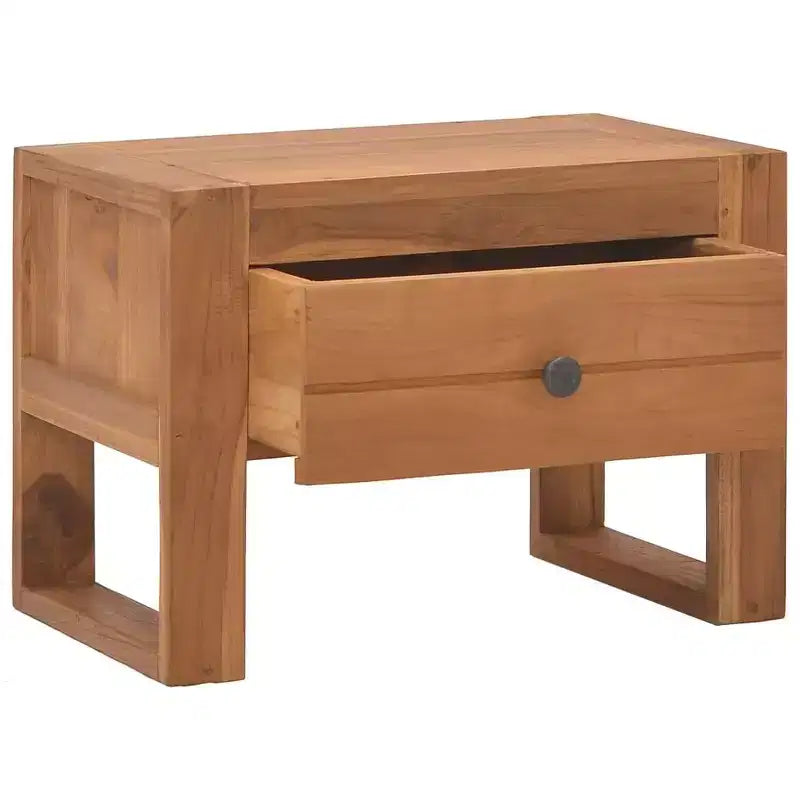 Comodino in legno massello di teak con cassetto