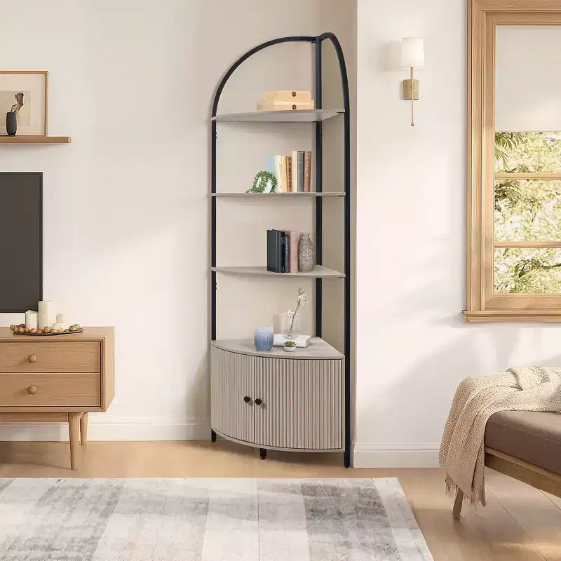 Scaffale angolare con mobiletto