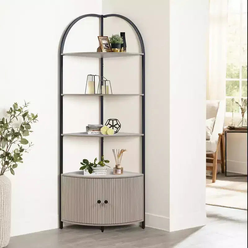 Scaffale angolare con mobiletto