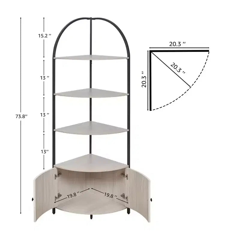 Scaffale angolare con mobiletto