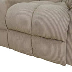 Divano Reclinabile a 3 Posti con Schienali Regolabili – Rivestimento in Velluto a Coste, Beige