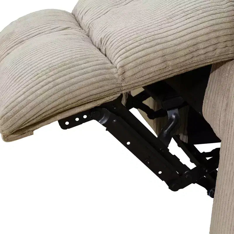 Divano Reclinabile a 3 Posti con Schienali Regolabili – Rivestimento in Velluto a Coste, Beige