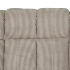 Divano Reclinabile a 3 Posti con Schienali Regolabili – Rivestimento in Velluto a Coste, Beige