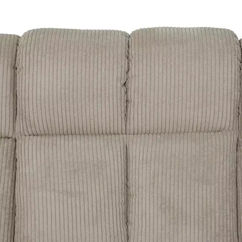 Divano Reclinabile a 3 Posti con Schienali Regolabili – Rivestimento in Velluto a Coste, Beige