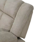 Divano Reclinabile a 3 Posti con Schienali Regolabili – Rivestimento in Velluto a Coste, Beige