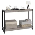 40 2-Tier Console Table  Sofa Table with Open Shelf (50lbs Capacity, for Entryway/Living Room/Hallway)