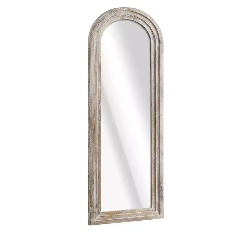 Specchio a figura intera ad arco da 71" autoportante – Cornice in legno bianca