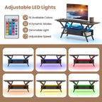Mobile TV a 3 livelli con luci a LED e prese di corrente integrate – Adatto a TV fino a 65"