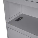 Struttura letto matrimoniale con cassetti contenitore e porte USB nella testiera