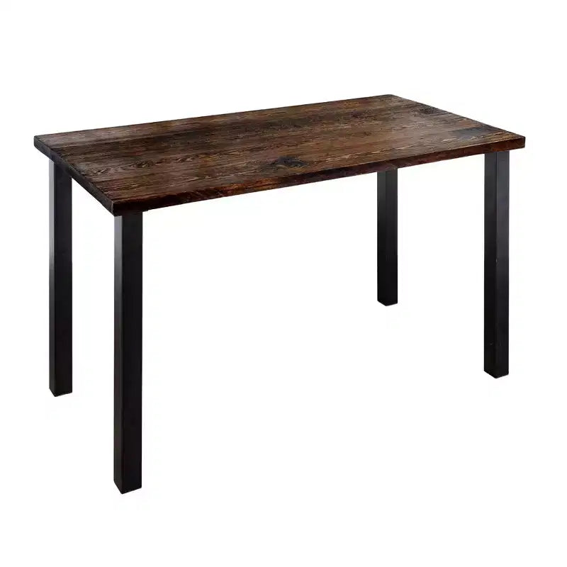 Pipe Decor Skyline Boulder Black Solid Wood Desk with 28 in. High-Rise Legs