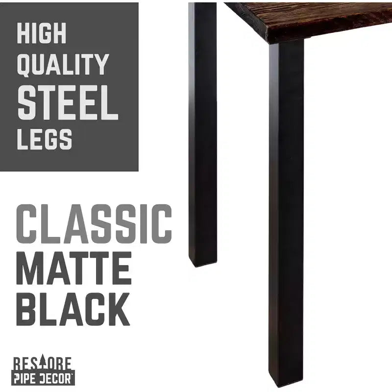 Scrivania in legno massello con gambe in metallo