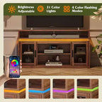 Mobile TV rustico con luci LED – Adatto per TV fino a 70"