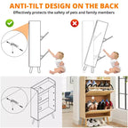 Scarpiera Sottile con Cassetti in Rattan