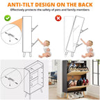 Scarpiera Sottile con Cassetti in Rattan