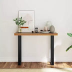 Consolle in legno di teak con intarsio in vetro e resina