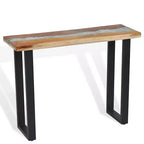 Consolle in legno di teak con intarsio in vetro e resina