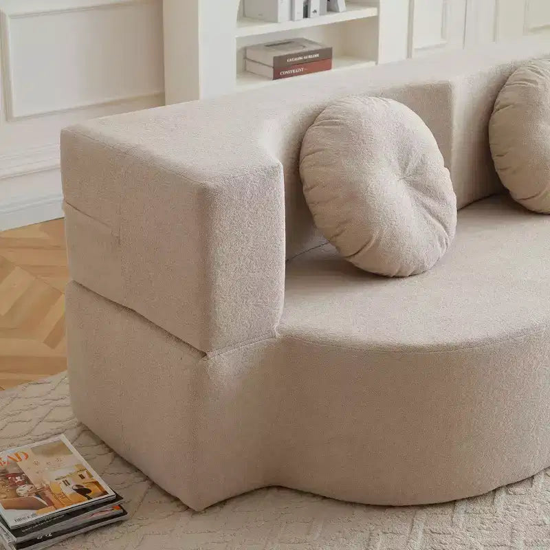 Divano Letto Modulare Pieghevole a Due Posti con Cuscini