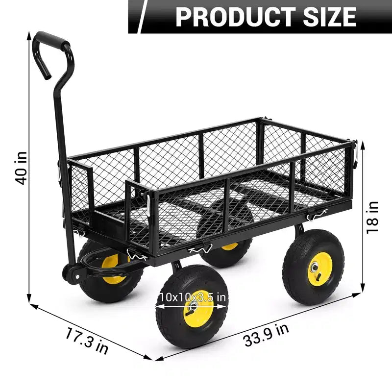 Carrello in acciaio per impieghi gravosi da 250 kg – Pianale e carriola 3-in-1 con ruote da 25 cm