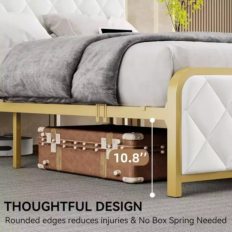 Struttura Letto Matrimoniale King Size con Illuminazione a LED, Testiera con Ricarica USB e Contenitore Sottopiattaforma