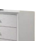 Comò a 6 cassetti largo con pomelli in bronzo – Legno bianco testurizzato