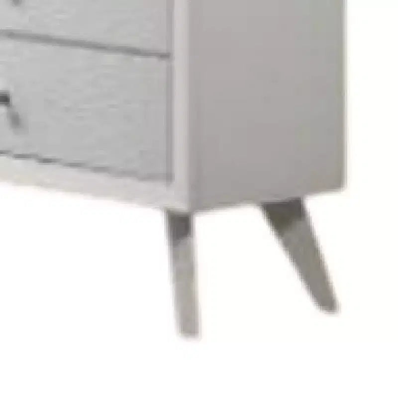 Comò a 6 cassetti largo con pomelli in bronzo – Legno bianco testurizzato