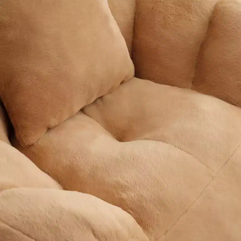 Set Poltrona Sacco in Ecopelliccia con Pouf e Cuscino