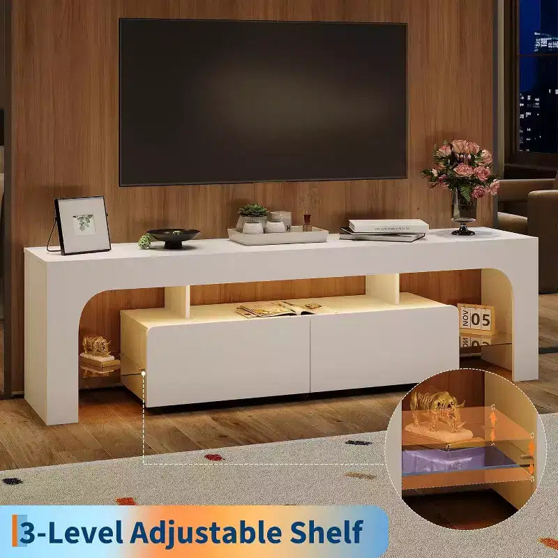 Mobile TV Moderno con Contenitore – Mobile Porta TV con Cassetti e Ripiani