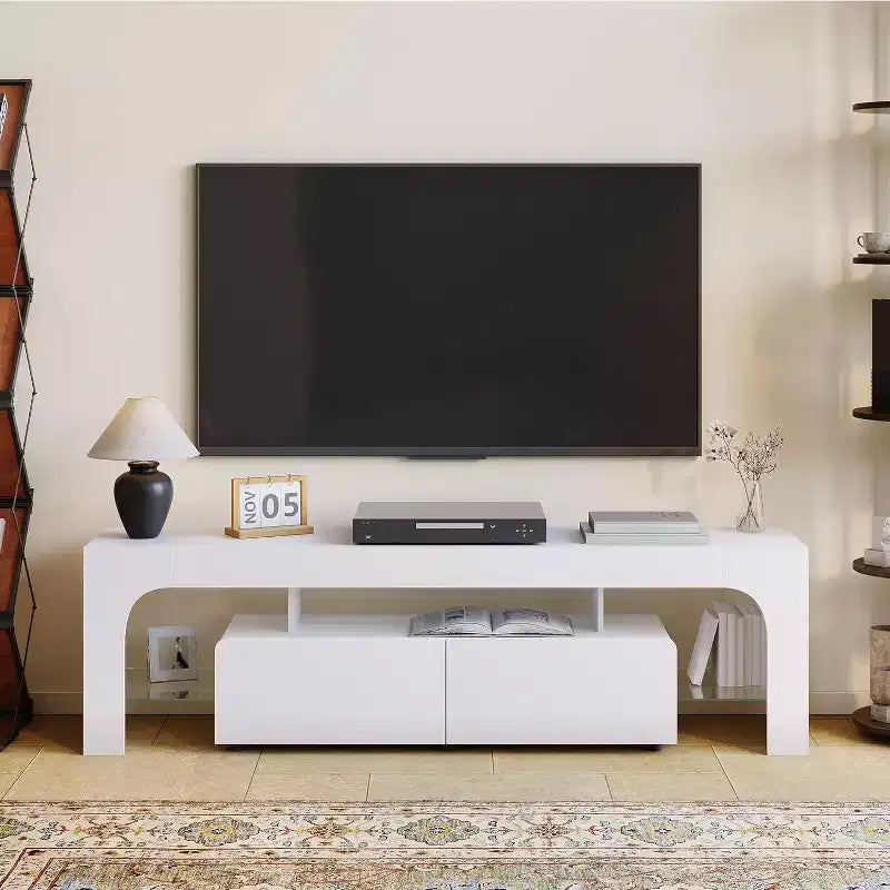 Mobile TV Moderno con Contenitore – Mobile Porta TV con Cassetti e Ripiani