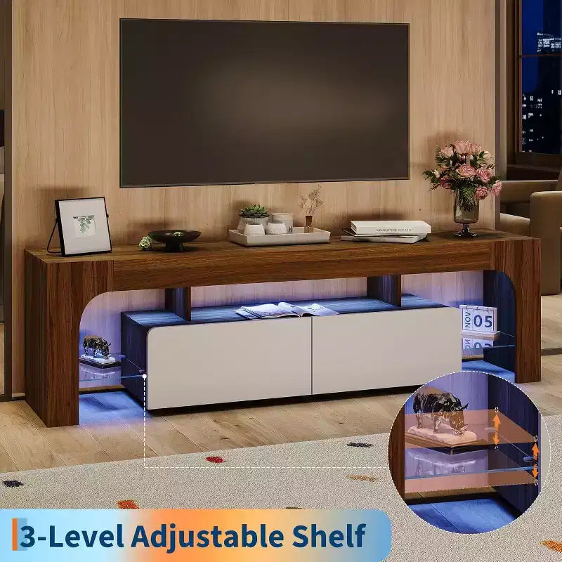 Mobile TV Moderno con Contenitore – Mobile Porta TV con Cassetti e Ripiani