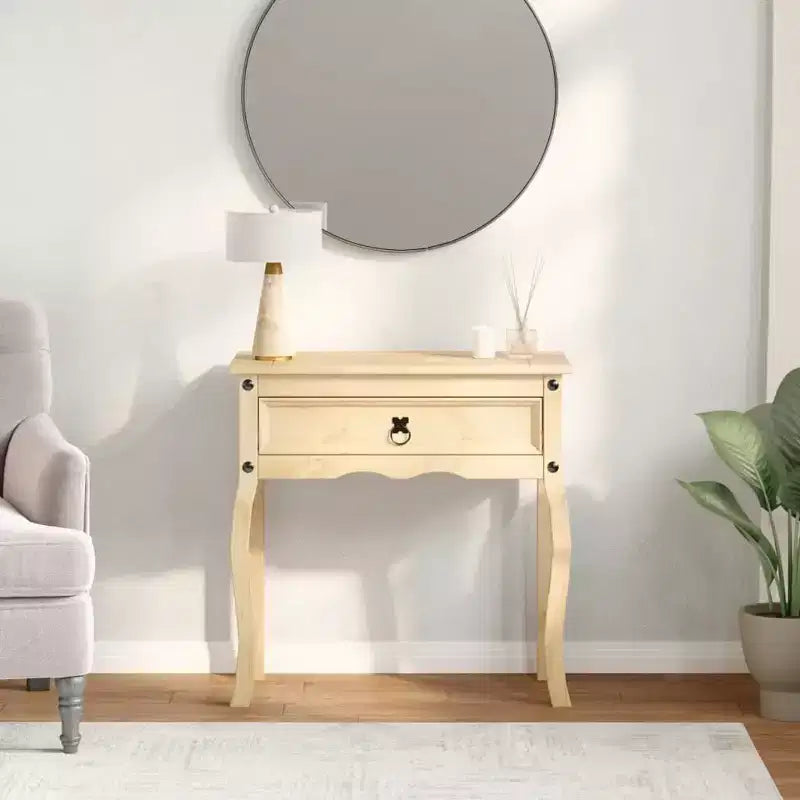 vidaXL Tavolo Consolle Corona 73x35x73 cm Legno Massello di Pino