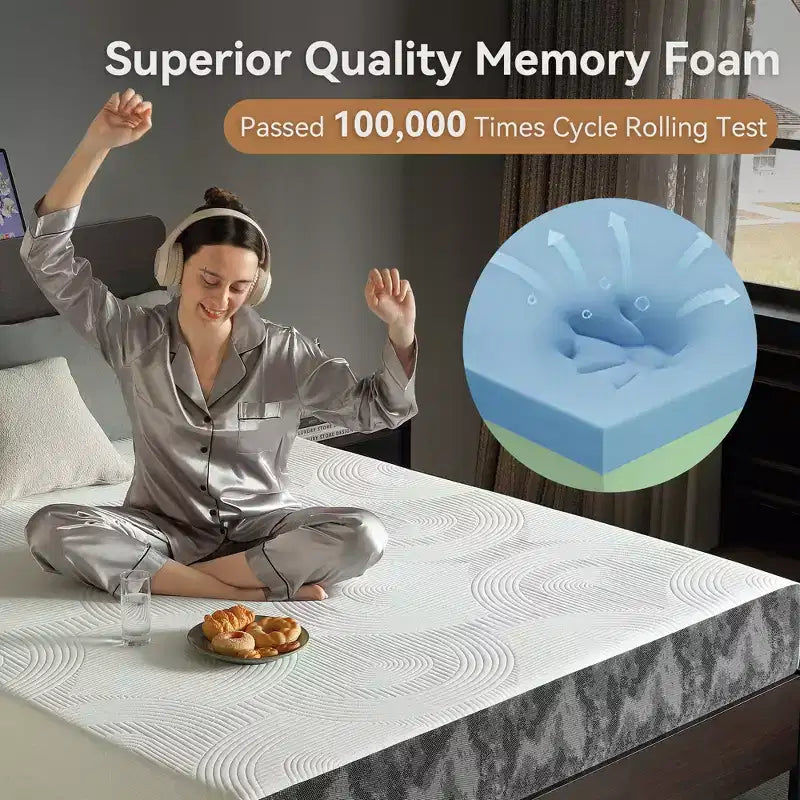 Materasso in memory foam matrimoniale da 8 pollici in scatola