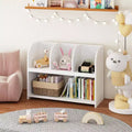 Kids Bookcase with 4 Compartments, Storage Book Shelf, Storage Display, Rack,Toy Organizer for Children's Room, Playroom, Nursery