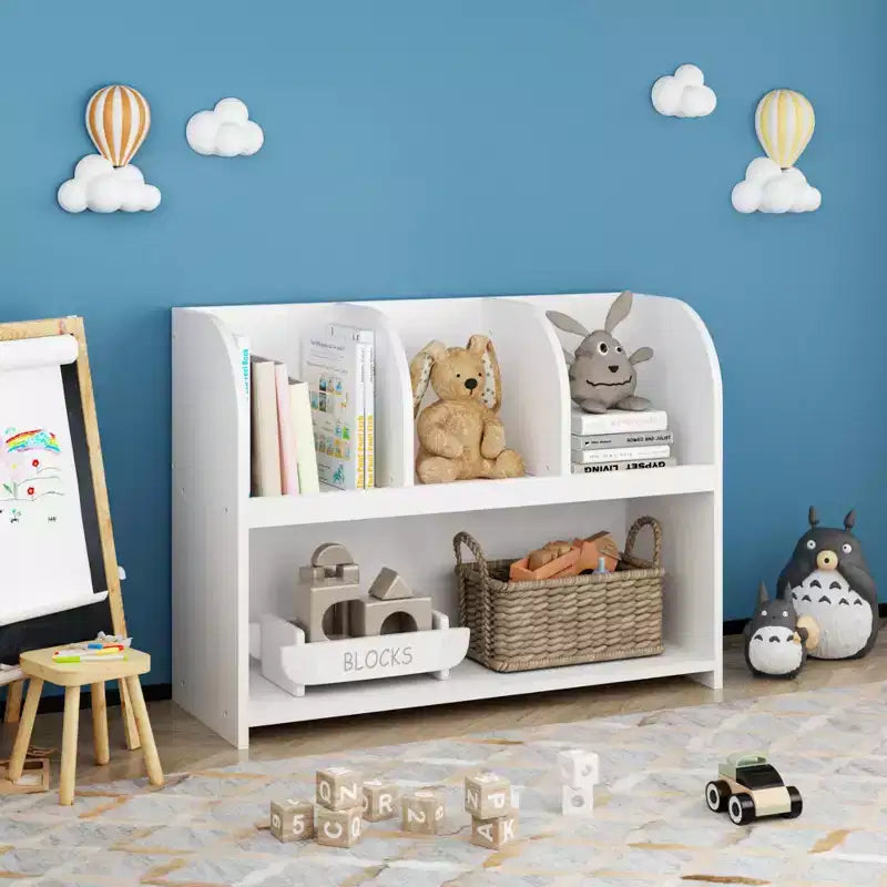 Libreria per bambini con 3 ripiani e contenitore giochi