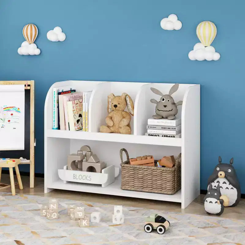 Libreria per bambini con 3 ripiani e contenitore giochi