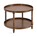 Kate and Laurel Bellport Round Wood Coffee Table, 29x29x21, Rustic Brown