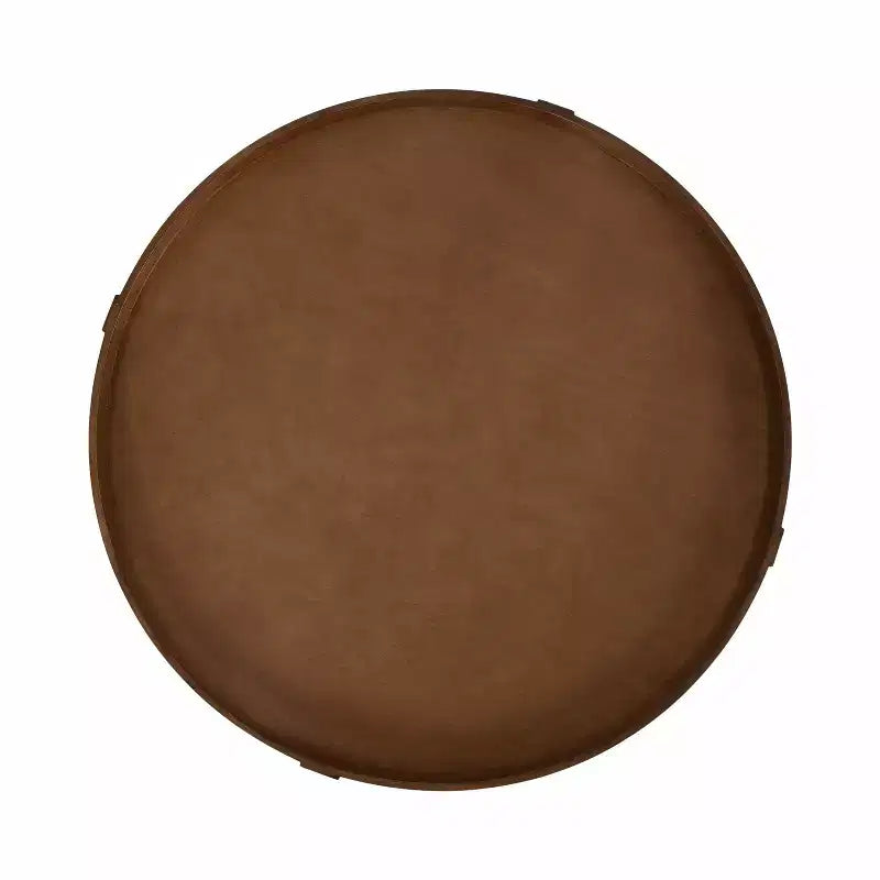 Tavolino da caffè rotondo in legno con due ripiani, 74 x 53 cm