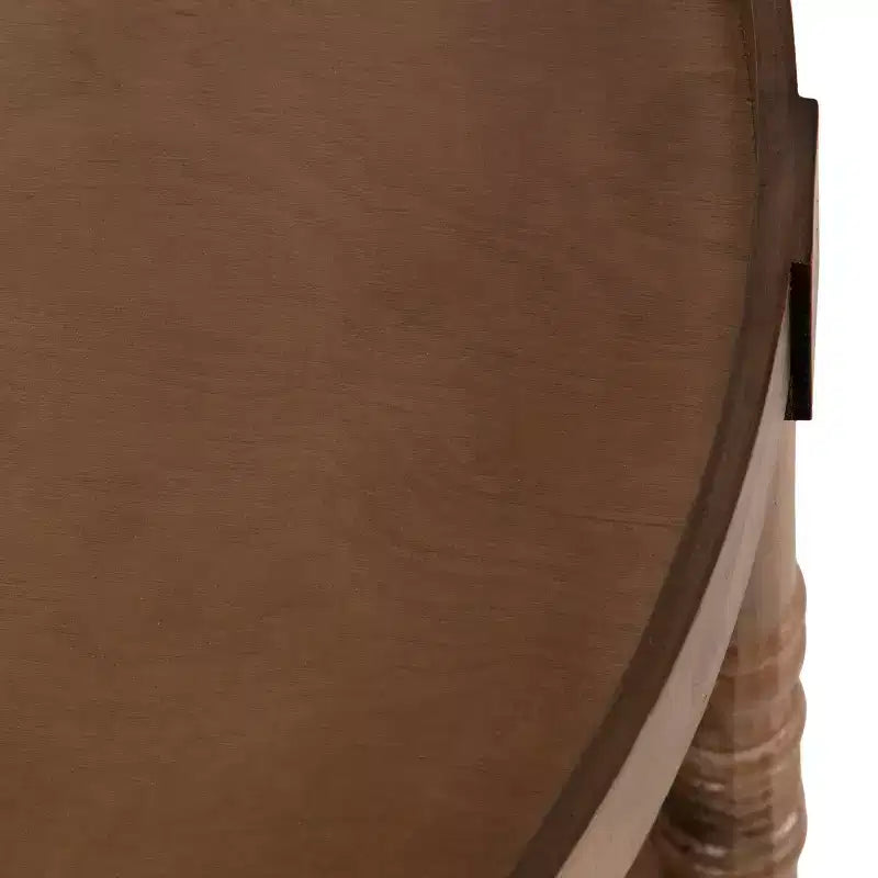 Tavolino da caffè rotondo in legno con due ripiani, 74 x 53 cm