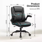 Sedia da ufficio ergonomica con schienale alto in pelle PU e braccioli ribaltabili