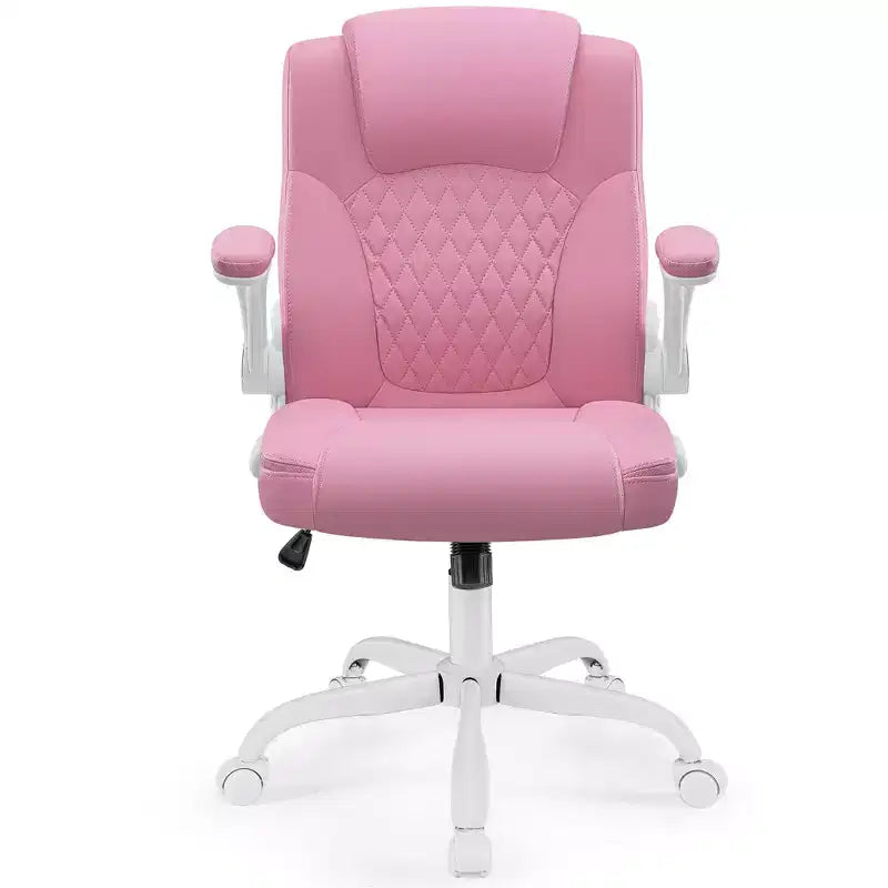 Sedia da ufficio ergonomica con schienale alto in pelle PU e braccioli ribaltabili