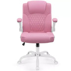 Sedia da ufficio ergonomica con schienale alto in pelle PU e braccioli ribaltabili