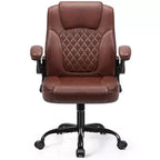 Sedia da ufficio ergonomica con schienale alto in pelle PU e braccioli ribaltabili