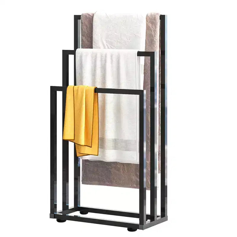 Porta asciugamani a 3 livelli autoportante – Acciaio, 38,8" H