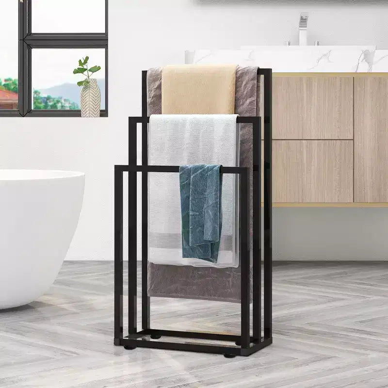Porta asciugamani a 3 livelli autoportante – Acciaio, 38,8" H