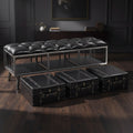 vidaXL Storage Bench 43.3 Black Faux Leather