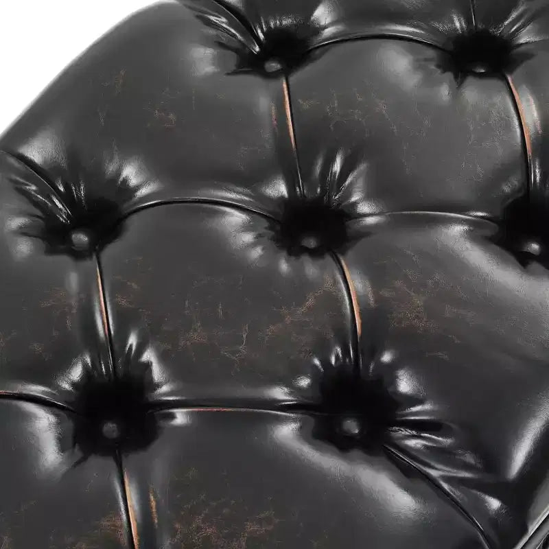 Panca contenitore con cassetti – Ecopelle nera