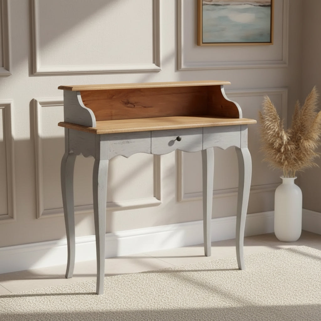 vidaXL Writing Desk Solid Mahogany Wood 31.5x15.7x36.2
