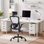 Sedia da ufficio ergonomica in rete con poggiatesta regolabile e braccioli ribaltabili