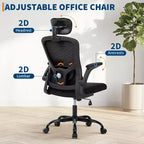 Sedia da ufficio ergonomica in rete con poggiatesta regolabile e braccioli ribaltabili