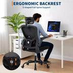 Sedia da ufficio ergonomica in rete con poggiatesta regolabile e braccioli ribaltabili