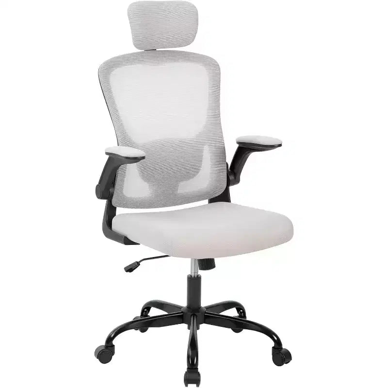 Sedia da ufficio ergonomica in rete con poggiatesta regolabile e braccioli ribaltabili